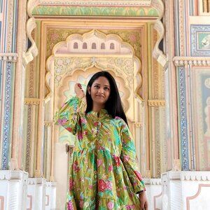 BRAND NEW Mini Summer Style Dress Indian Sundress Dress Hand Block Printed Dress